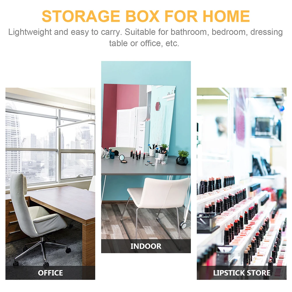 

2Pcs Clear Makeup Brush Organizer Holder Multifunctional Desktop Pen Container Storage Box for Home Office