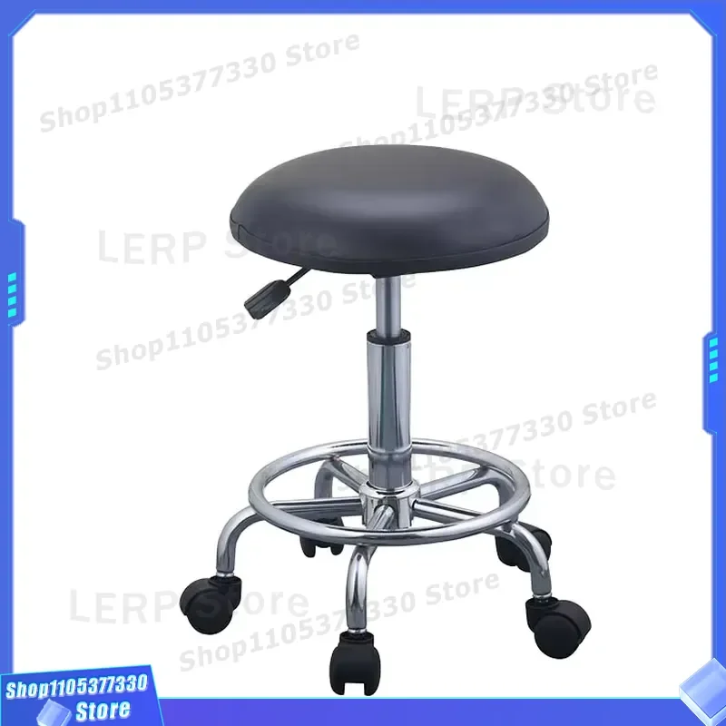 Adjustable Height Black PU Leather Chair Anti Static Industrial Style Commercial Seating for School Laboratory Corrosion