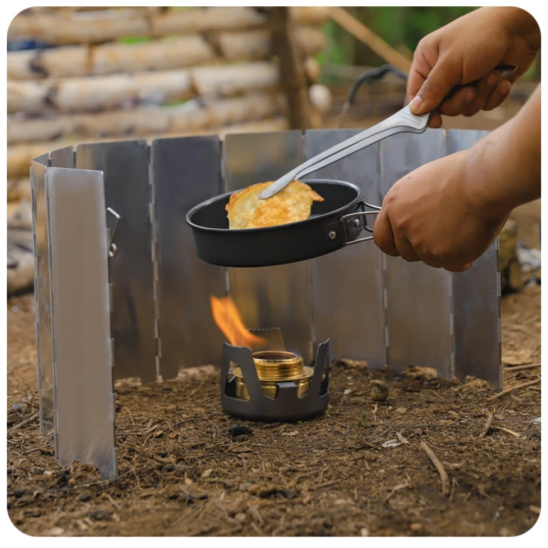 Stove windscreen Camping portable 8/10/12 piece stove hood Folding outdoor picnic burner windscreen protection