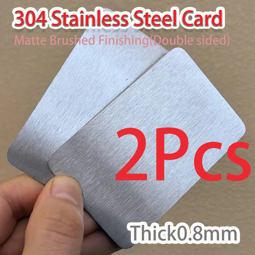 0,8mm 304 Edelstahl Dicke Metall-Visitenkarten-Rohlinge für Kunden-Lasergravur DIY Geschenkkarten Matt Gebürstete Oberfläche