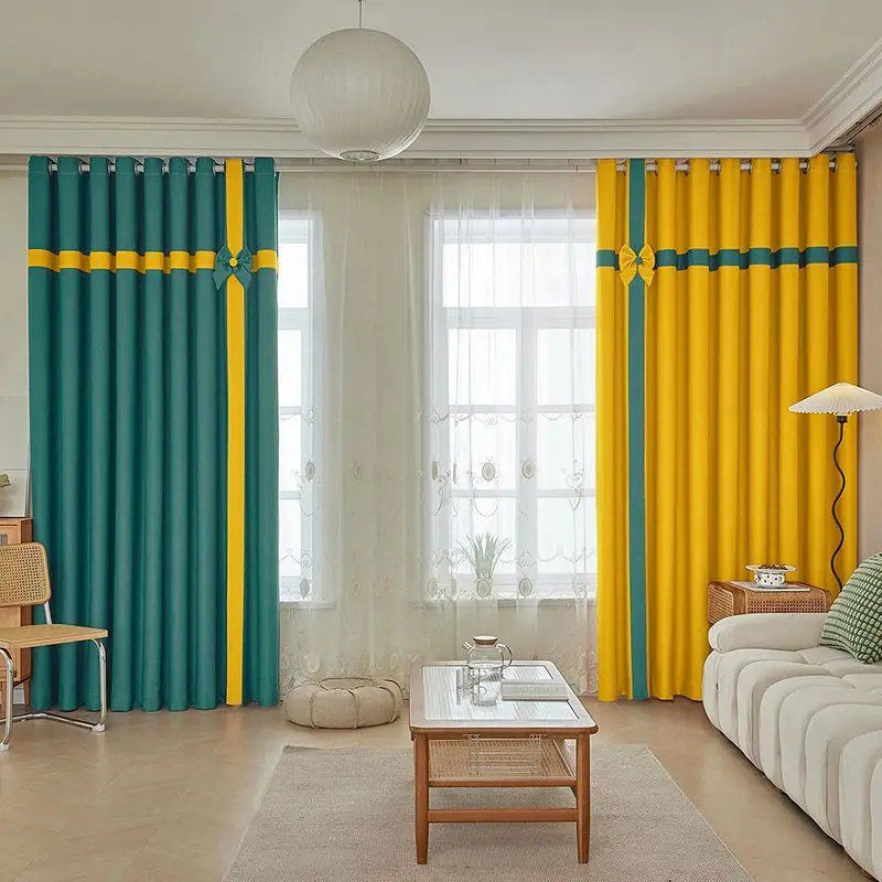 

Custom. Nordic 2025 New Light Luxury Thickened Bedroom Boys Girls Internet Celebrity Modern Simple Living Room Blackout Curtains