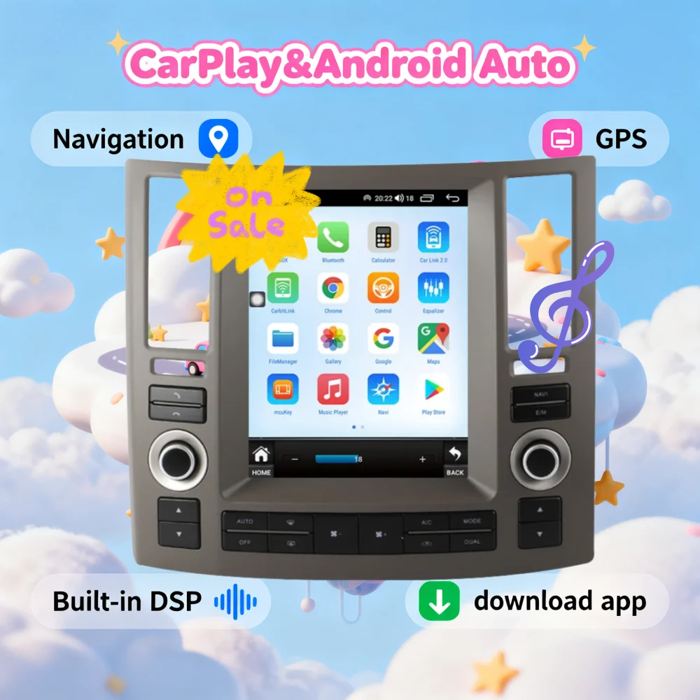 9.7 Inch For Infiniti  FX35 FX45 2004 - 2008 Wireless CarPlay Android Multimedia Video Player Car Radio Stereo Car GPS Navigatio