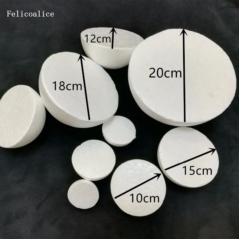 4/5/7/8/9/10/12/15/20/30cm Half Round Solid Christmas Ball Decoration Polystyrene Styrofoam Foam Balls Christmas Tree Core