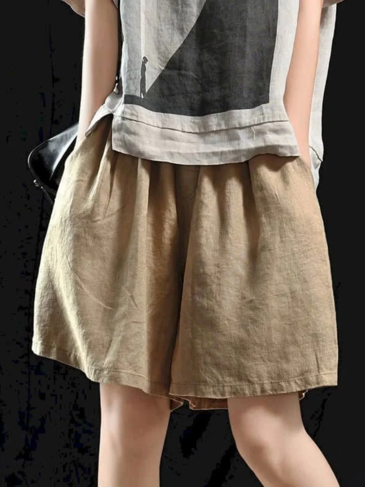 Luźne spodnie damskie z szerokimi nogawkami, elastyczną talią, jednolite, wygodne, w stylu streetwear, letnie, modne, z wysokim stanem.