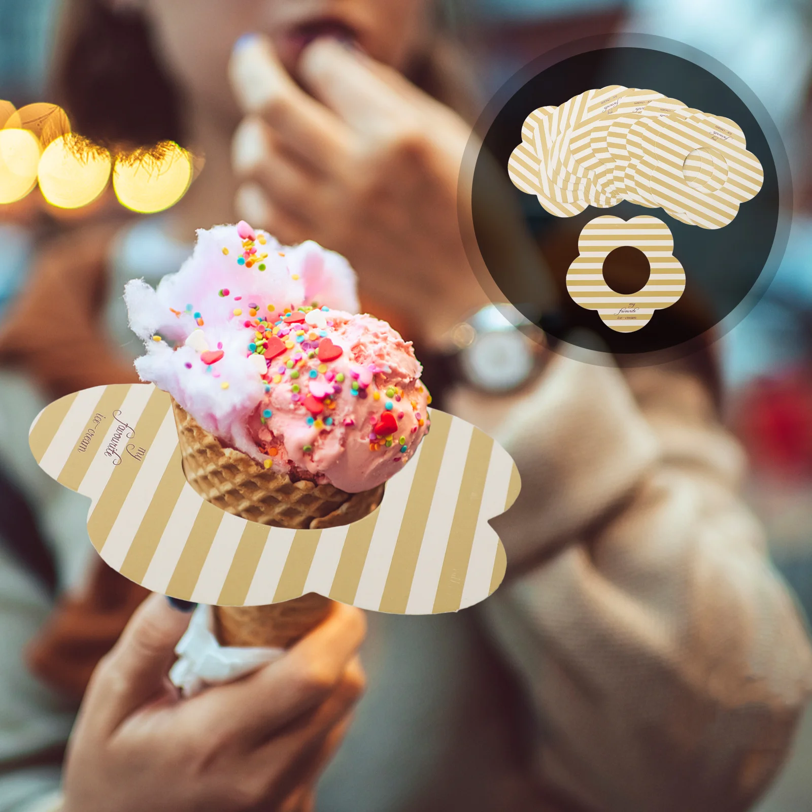 

200Pcs Drip-Proof Ice Pop Paper Holders Popsicles Holder Decorative Kids Adults Celebration Drip-Proof Ice-Pop Holder