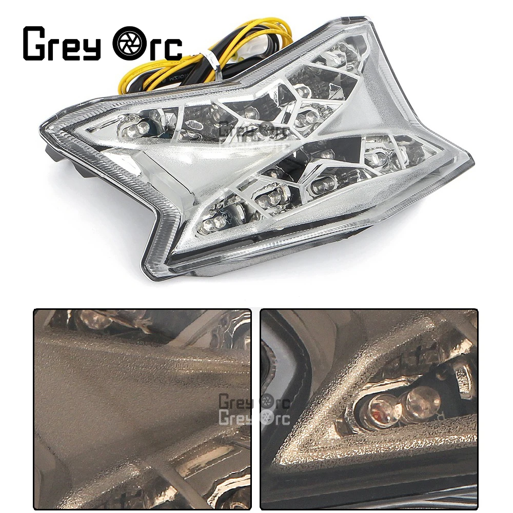 LED Taillight Motorcycle Turn Signal Rear Tail Light Frosted Brake Stop Lamp For Kawasaki Z900 Z650 Ninja 650  Integrated Brake