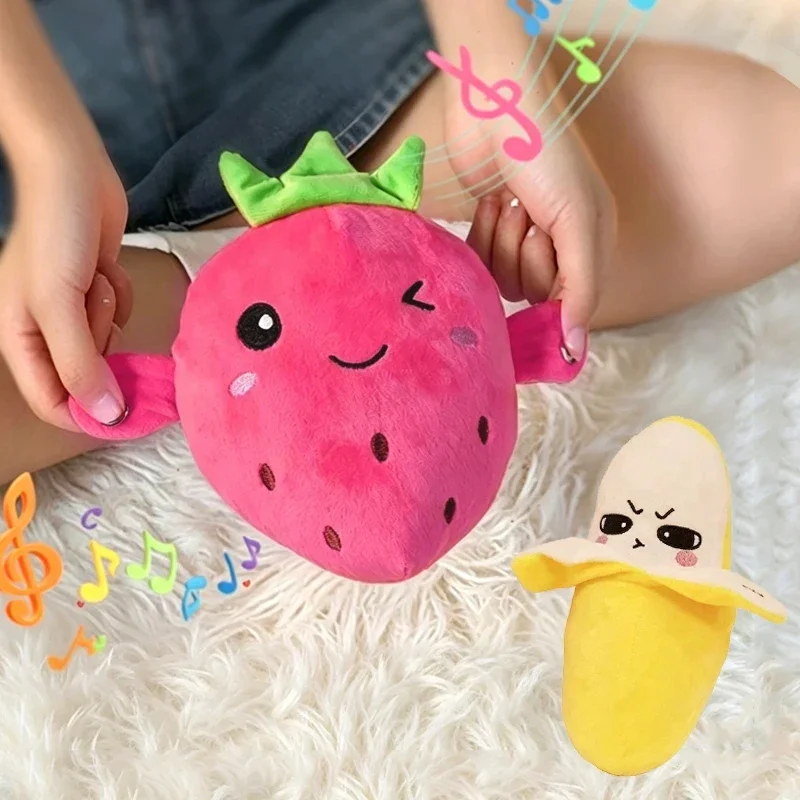 New Kids Banana Fruit Induction Beat Toy Creative Music Dolls Kawaii Parent-child Toys Sensory Party Game Collectible Toy