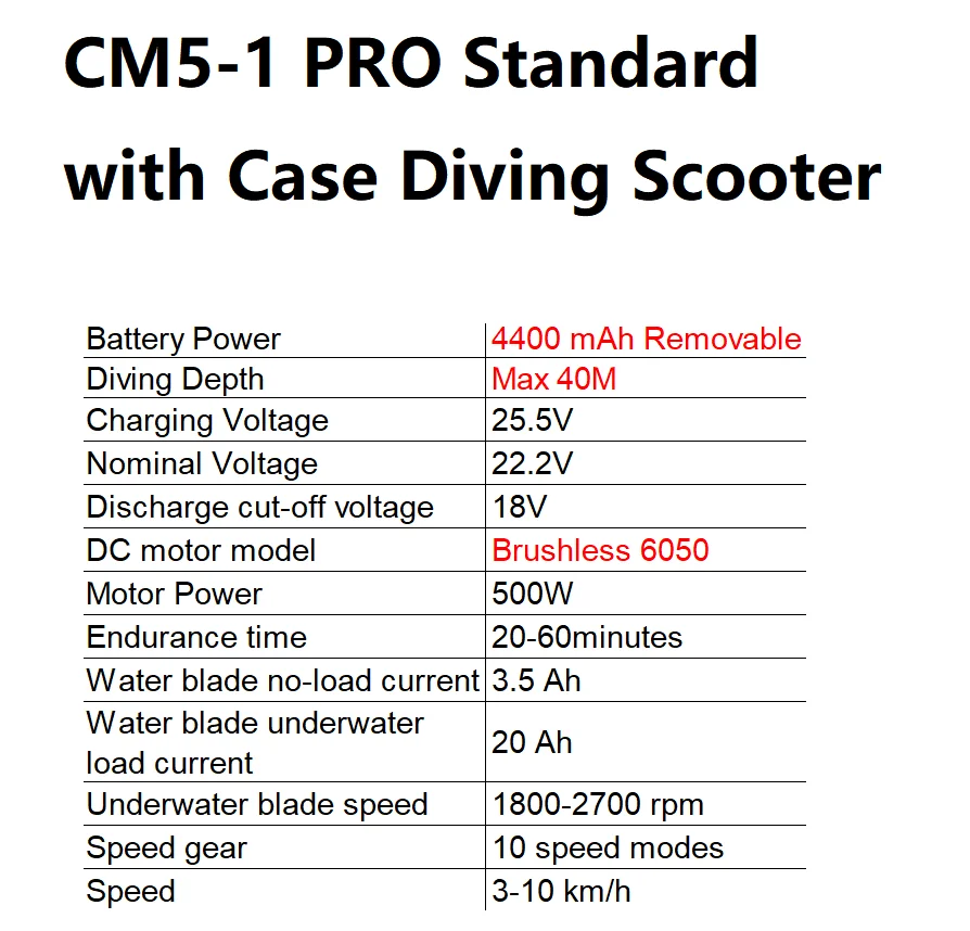 سكوتر Camolech 500W للبالغين تحت الماء: بطاريات مزدوجة قابلة للإزالة طويلة العمر بقدرة 4400 مللي أمبير في الساعة، حمام سباحة/بحر، محرك SUP كهربائي لاحتياجات المياه #5