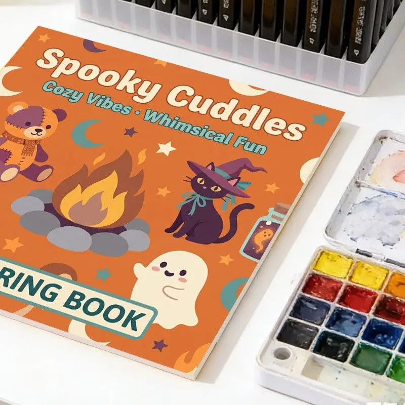 24 Pages Kids Coloring Book Extra Thick DIY Handmade Doodle Drawing Activity Book for Beginners