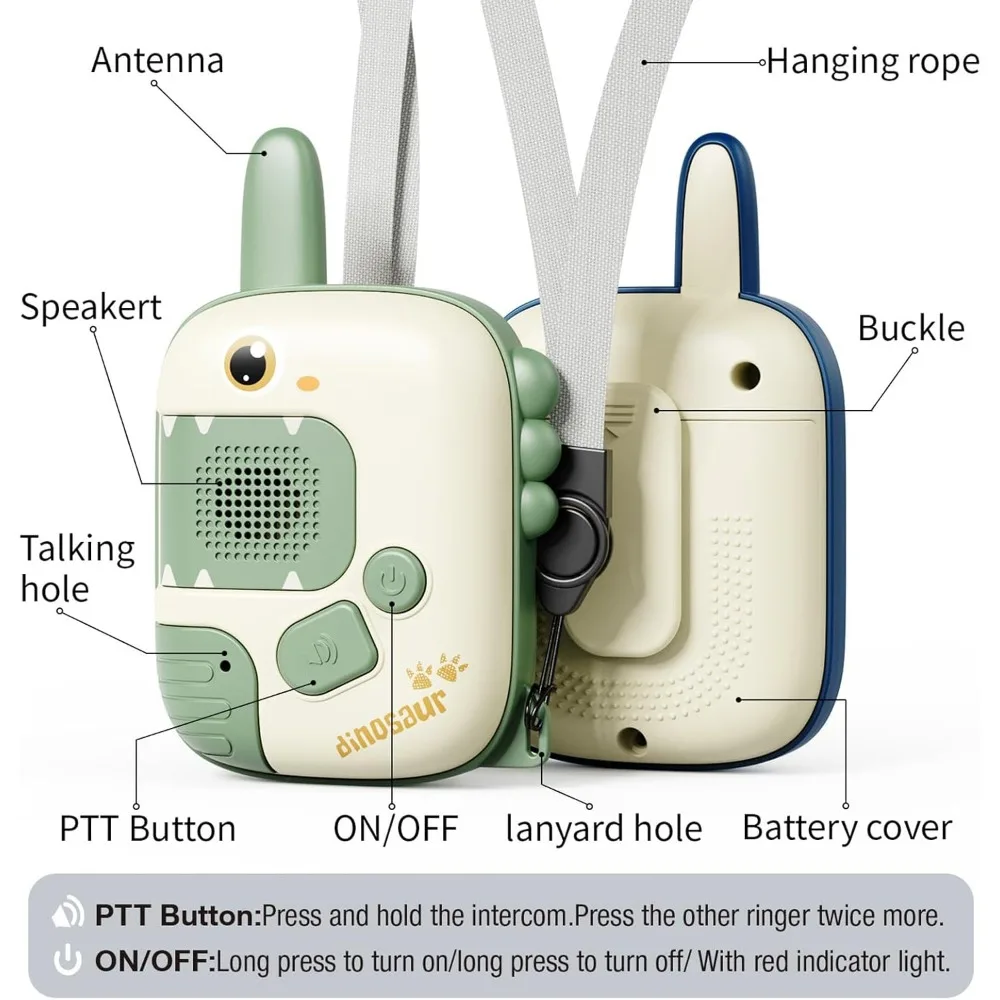 Walkie Talkies de juguete para niños, buscapersonas de transmisión inalámbrica para niños, juguetes de dibujos animados para conversación al aire libre, regalos de Navidad para niños