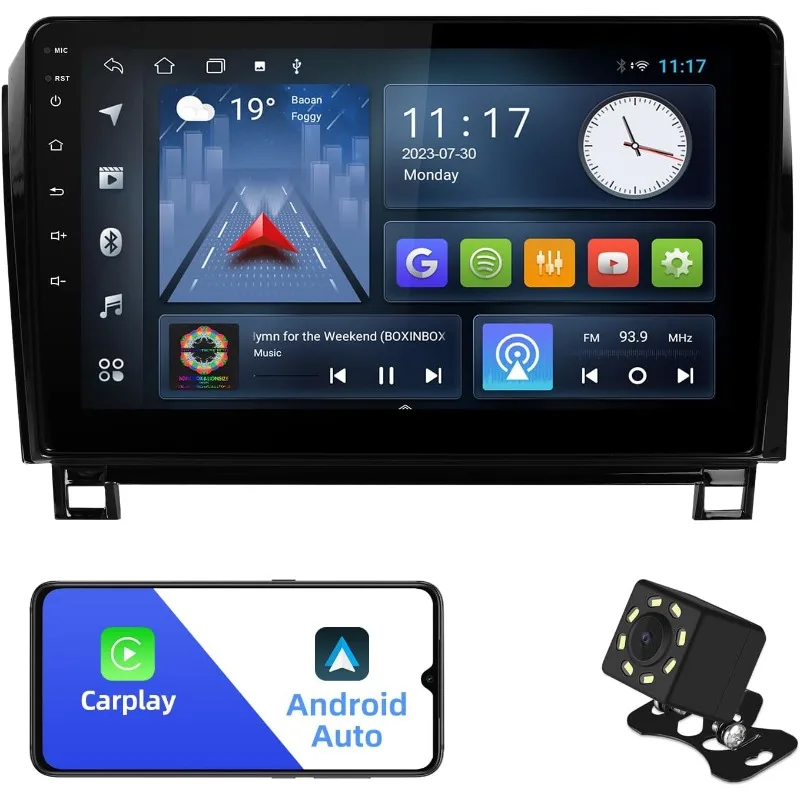 10.1 inches Android 10 Double Din Car Stereo for Toyota Tundra 2007-2013 & Sequoia 2008-2018 IPS Touchscreen Screen Car Radio wi