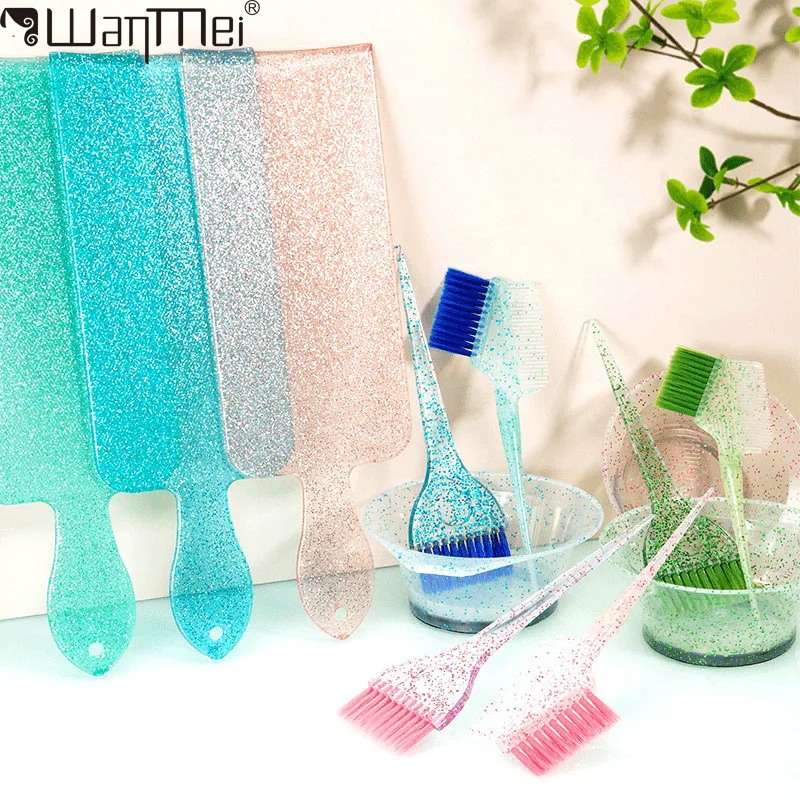 WANMEI New hair salon style, highlight board, double-sided dye board, hair dye brush, highlight bowl, transparent flash silver