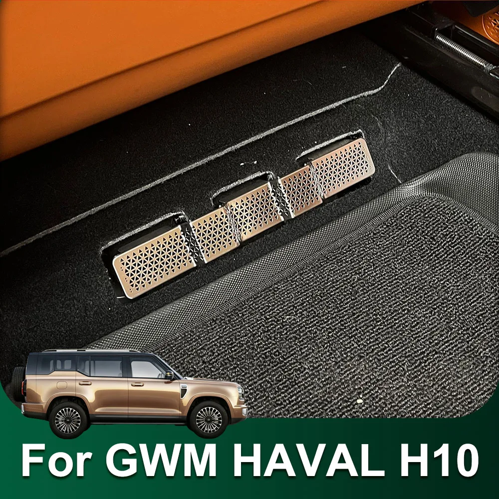 2 Pcs Fit For GWM H10 HAVAL H10 Underseat Ventilation Mask Automotive Parts Stainless Steel Protective Cover Anti Blockage