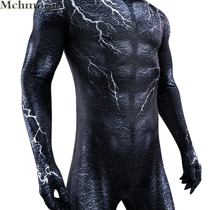 

25COSHalloween Carnival Venom 3 Cosplay Costume Zentai Jumpsuit Symbiote Bodysuit Adult Men Headgear