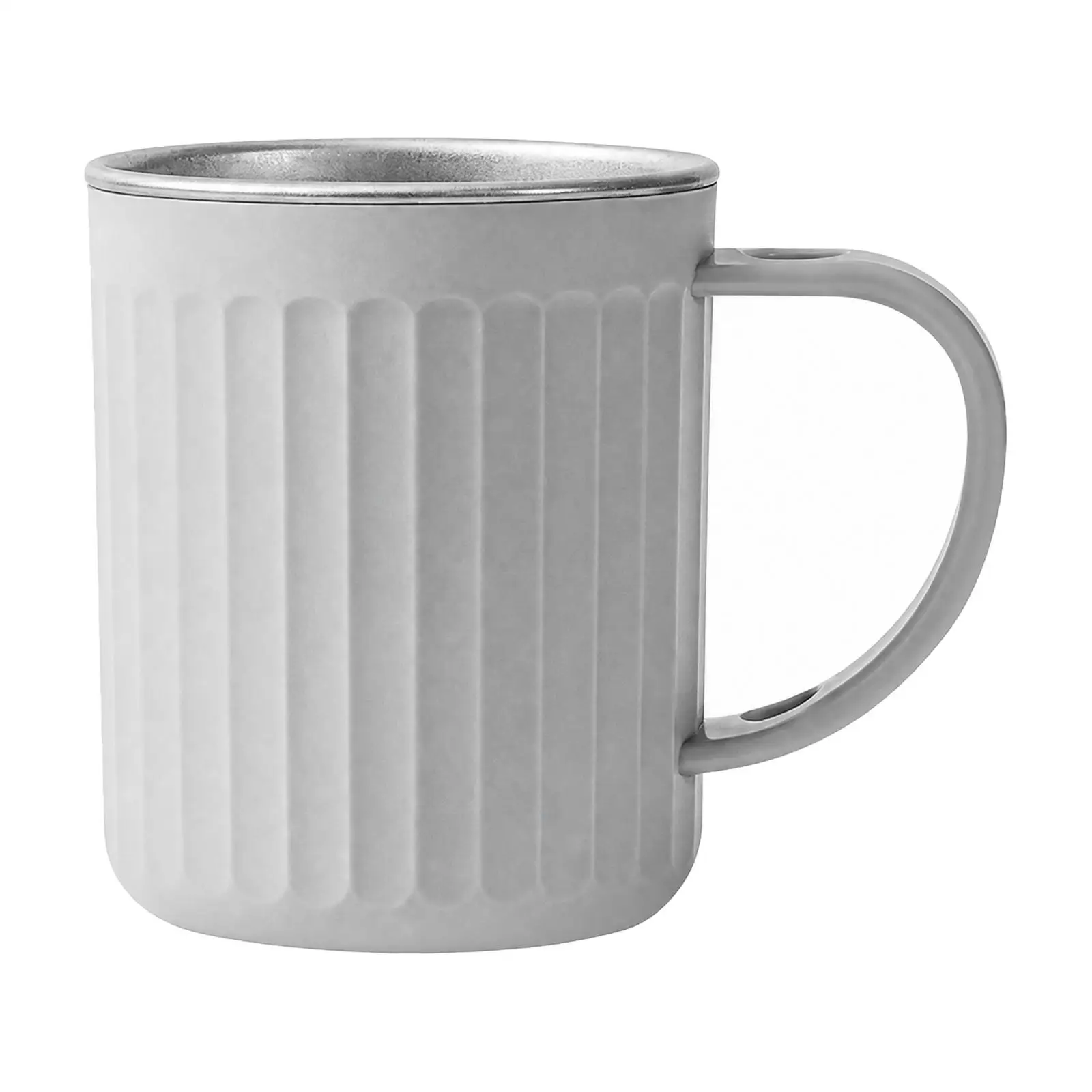 Toothbrush Rinsing Cup Round Ribbed Stainless Steel Rinsing Cup Bathroom Tumbler Versatile Multi-Functional