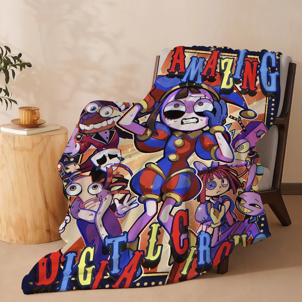 Amazing Cartoon HOT D-Digital Blanket Soft Warm Thick Perfect For Bedroom Living Room Bed Sofa Camping Picnic Office C-Circus
