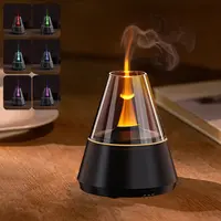 Humidificador de llama, difusor de aceites esenciales, humidificador de aire aromático, difusor de fragancia para el hogar, difusor de aromaterapia con luz nocturna