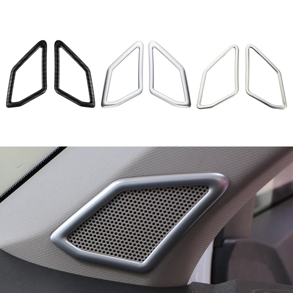 2Pcs Car Front Window Audio A Pillar Speaker Circle Cover Trim Stickers for Volkswagen VW T-Roc TROC 2018 - 2023 Accessories image 5