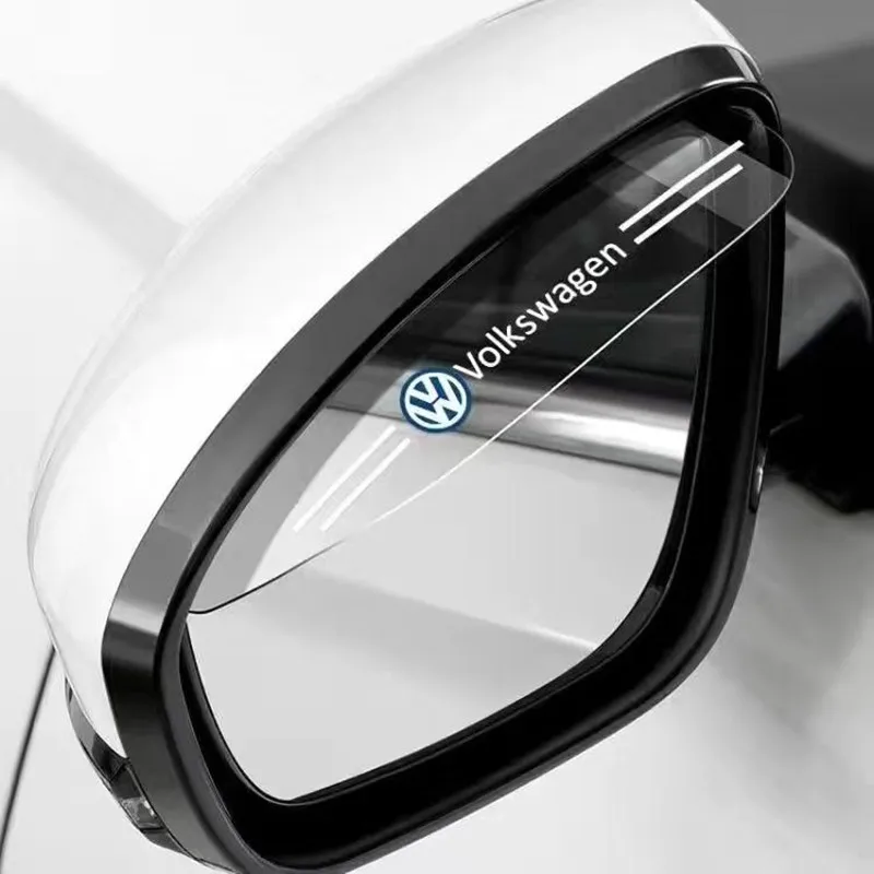 2PCS PVC Car Side View Mirror rain-shield Visor Valve Stems Accessories For Volkswagen Golf Jetta Passat Polo CC B5 MK5 JAHF-C58