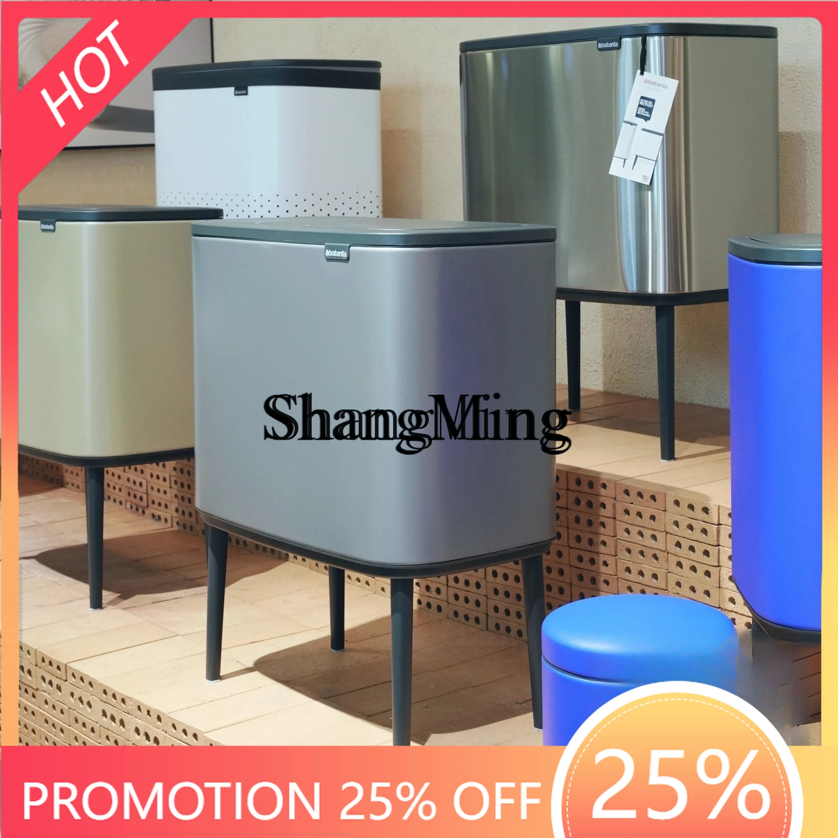 

FGgood-looking new simple kitchen trash can high-end sense home large-capacity stainless steel living room