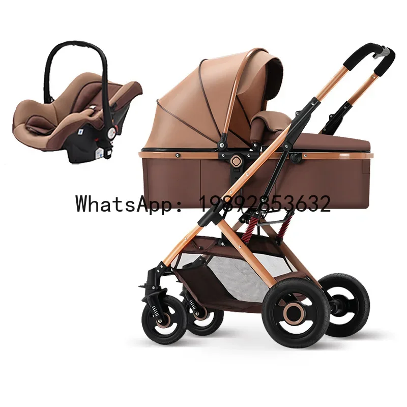 Picture 6: r15Baby Stroller Basket Multifunctional Sit and Lie Lightweight Folding Two-way High View Baby Stroller