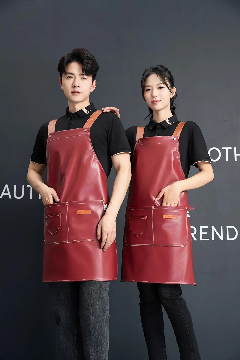 Customized your logo new fashion casual men and women soft leather apron