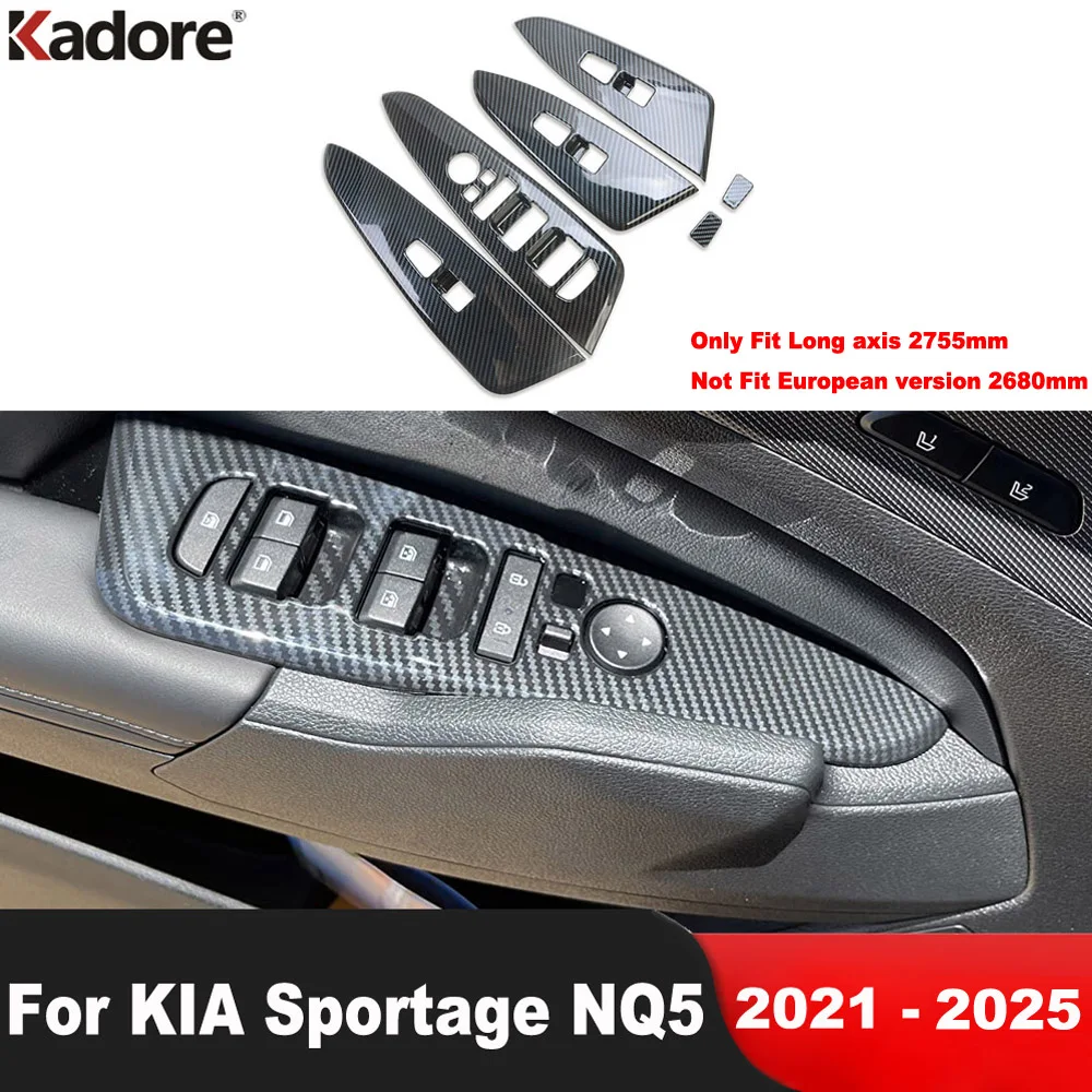 For KIA Sportage NQ5 2021-2024 2025 Wood Grain Car Inner Door Window Lift Switch Button Panel Cover Trim Interior Accessories