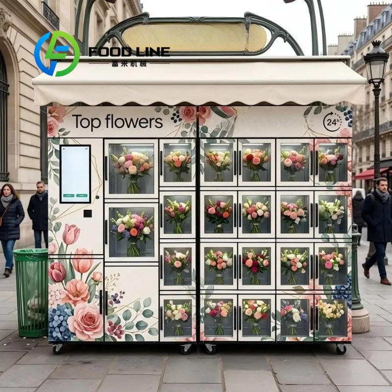 Intelligent Cloud Management Flower Vending Cabinet Easy Update Automatic Fresh Flower Sales Machine For Festival Flower Retail