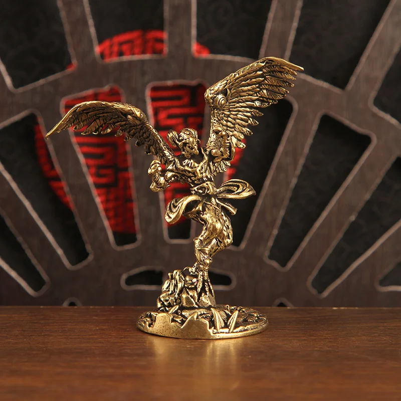 2 Pieces of Brass angel Figure Ornaments Home Office desktop Statue Small Ornaments