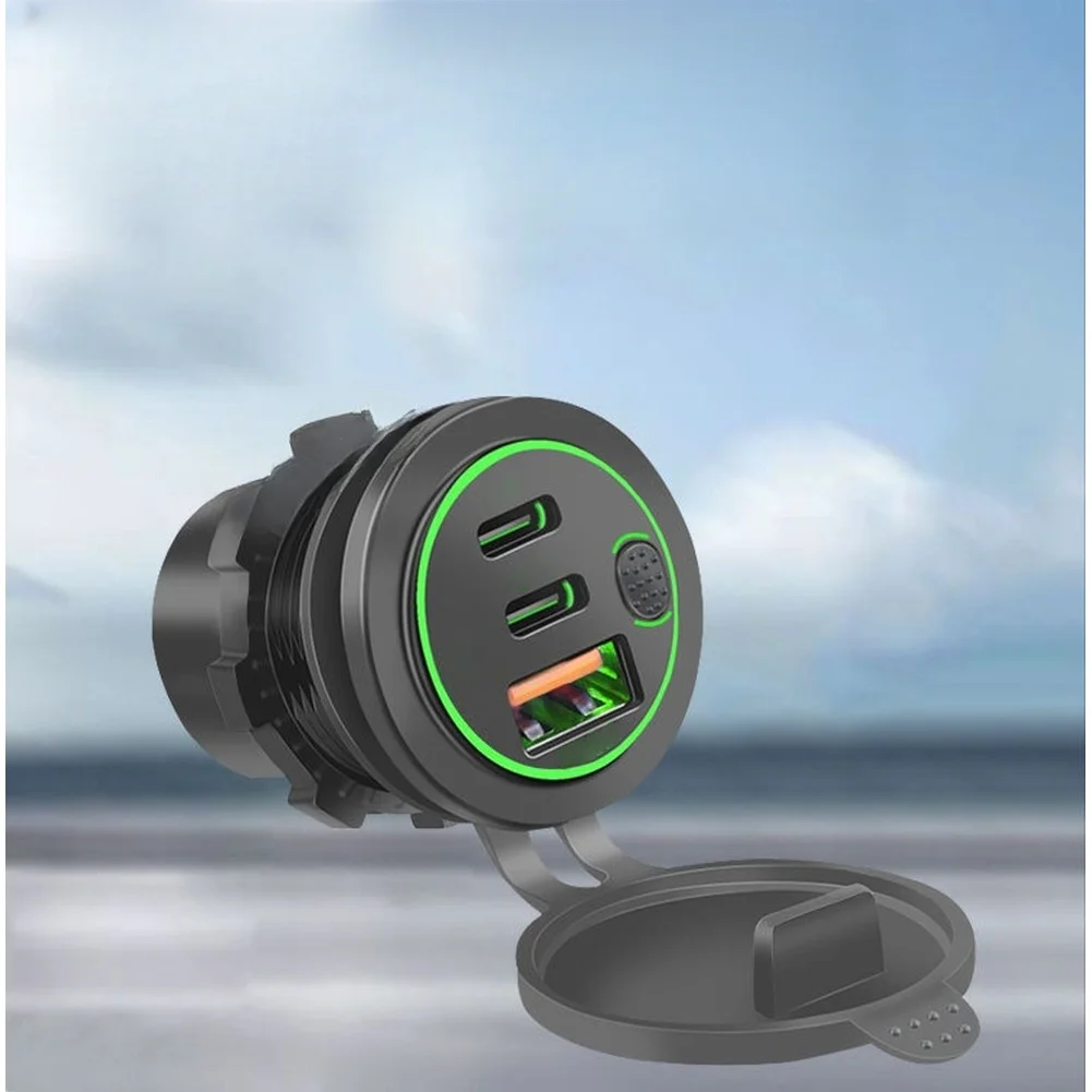 Car Charger 12-24V For Qc3 .0 For Pd Fast Charging For Dash For Cams PC With Three-Port Multi-Device Support 54W