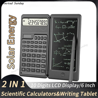 Foldable Solar Energy Scientific Calculators &6 Inch LCD Writing Tablet Drawing Pad Graphing For Office Business Student Teacher