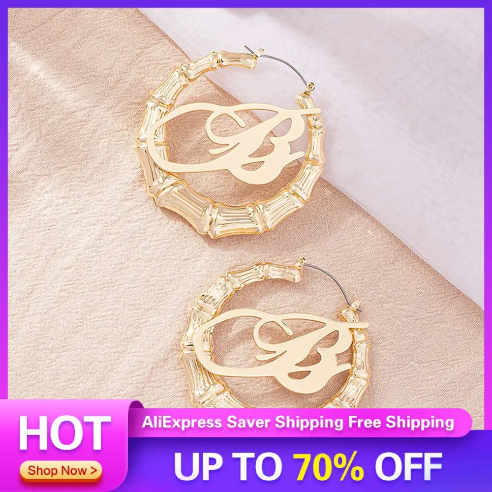 Steel Hoop Earring Classic Design 17 Options Available Geometric Bamboo Knot Earrings Jewelry And Accessories Letter Earrings