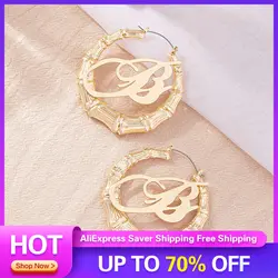 Steel Hoop Earring Classic Design 17 Options Available Geometric Bamboo Knot Earrings Jewelry And Accessories Letter Earrings