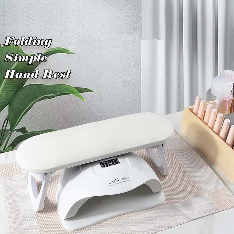 

Simple Style Folding Nail Hand Rest Pillow Hand Cushion Pillow Holder Nail Art Stand Manicure Table Nail Arm Rests PU Leather