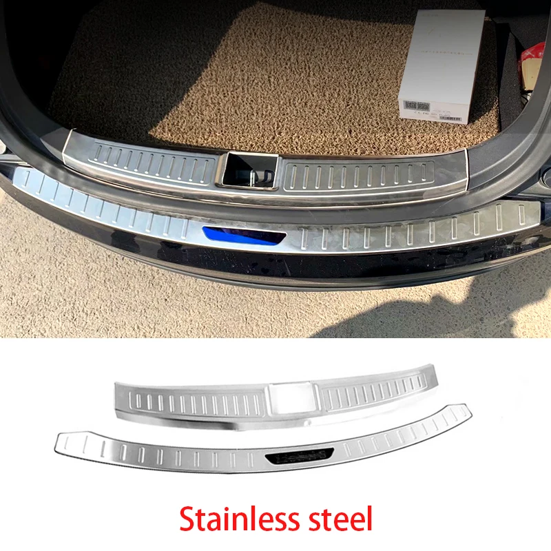 For Tesla Model S 2012-2022 2023 Stainless steel Chrome silvery black Rear Trunk Inside Bumper Protector cover sill guard Trim