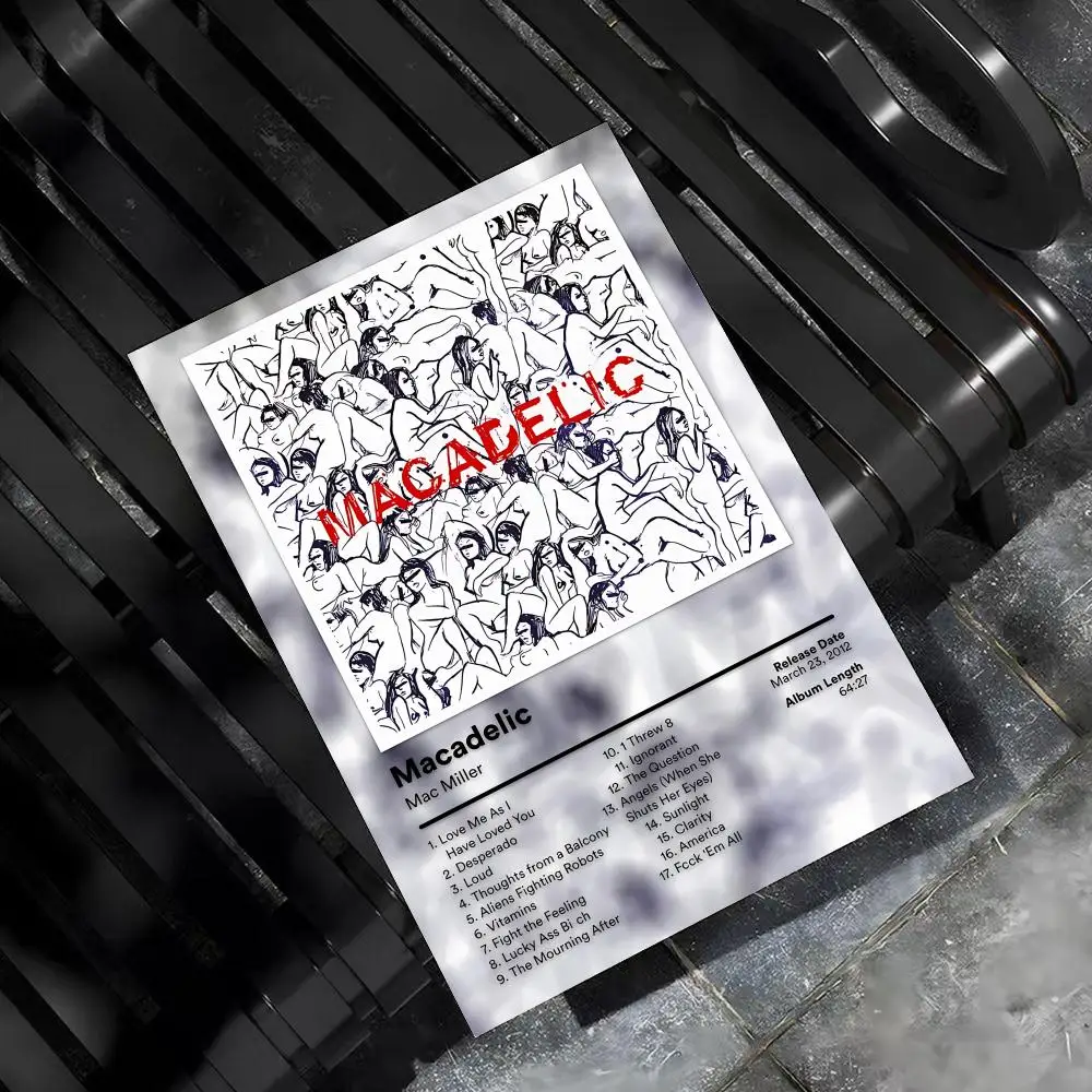 Mac M-Miller Rapper Sänger Poster, für Zuhause, Wohnzimmer, Schlafzimmer, Bar, Flur, klebrige Wandkunst, Druck, wasserfest, ästhetische Dekoration – Detail 7