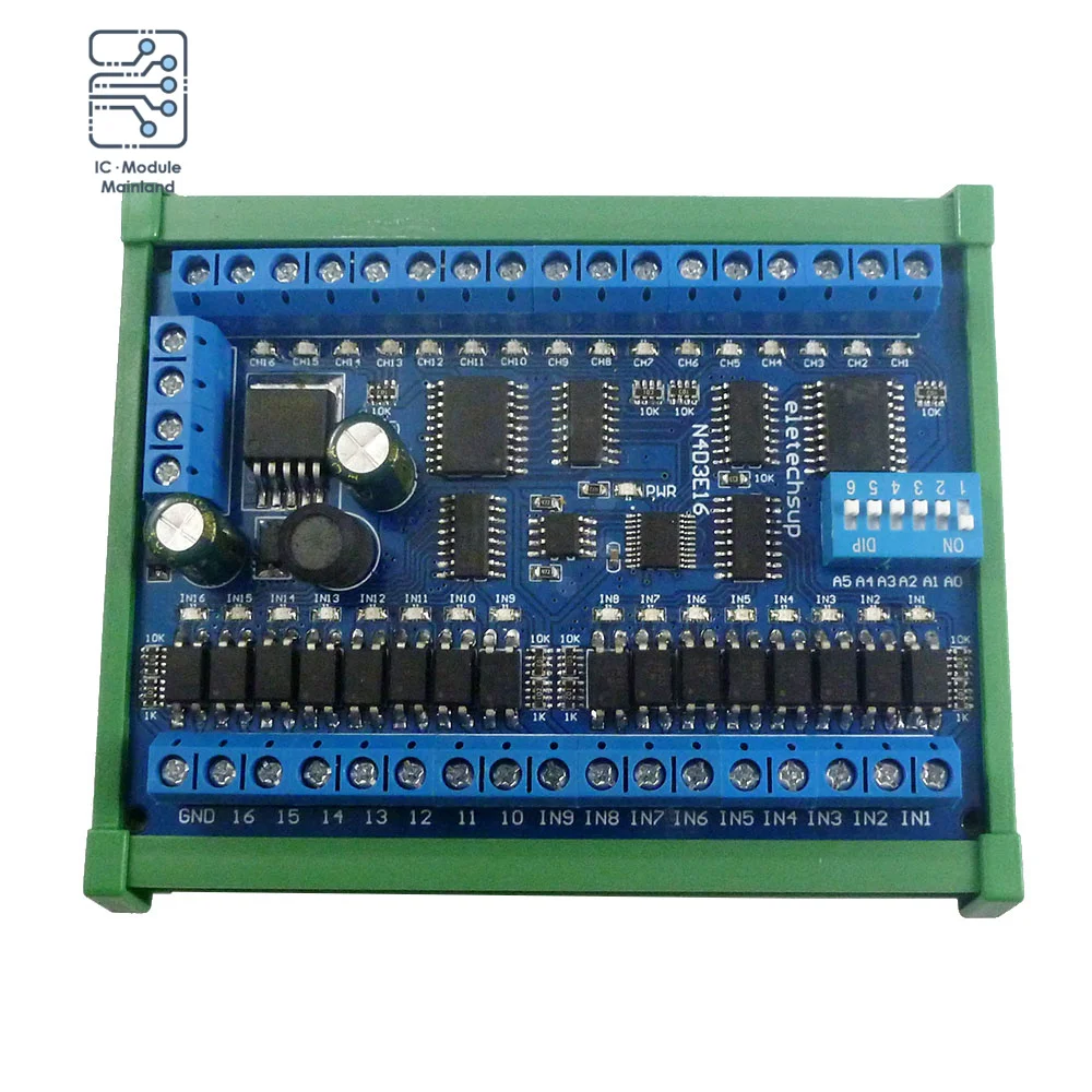 DC 12V 24V 16 Input 16 Output RS485 Remote Control Switch PLC IO expansion Board 03 06 16 Modbus RTU Module