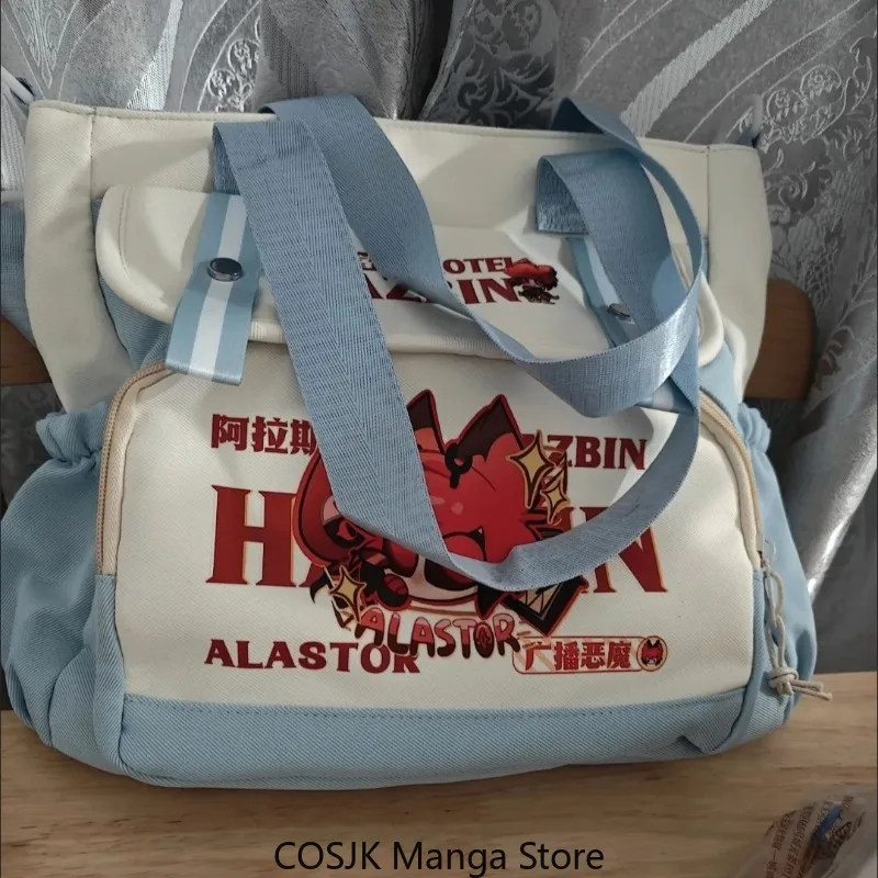 Hazbin Hotel Alastor Angel Dust Lucifer Charlie Shoulder Handbag Reusable Bag School Book Bag nvas tote bag Cosplay Gift