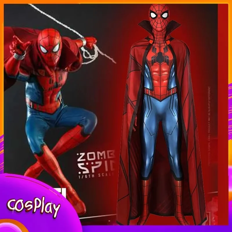 

Spider Men Zombie Hunter Cloak Cosplay Costume Superhero Jumpsuit Halloween Comic-con Props Bodysuit Gifts Adult Man Gifts