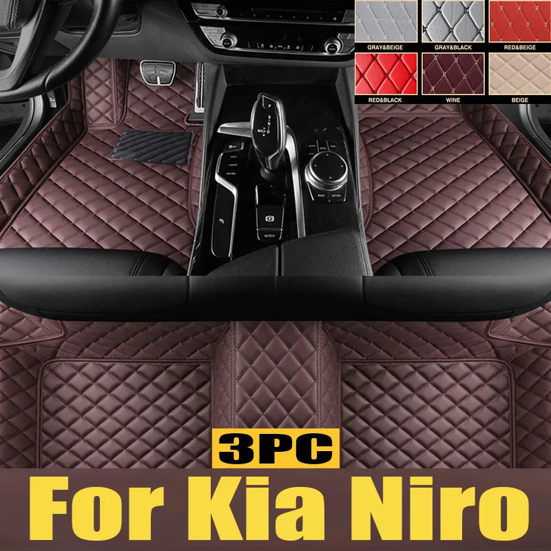 

Custom Car Floor Mats for Kia Niro 2016-2020 Year Eco-friendly Leather Car trunk mat Interior Details