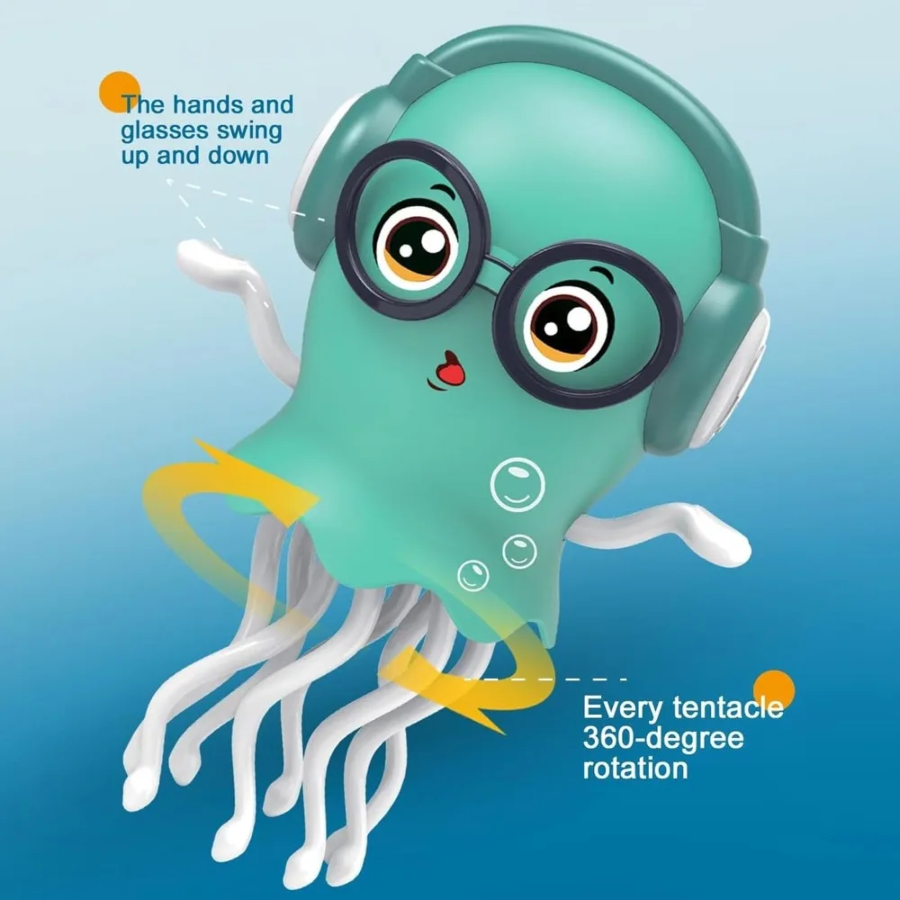 Brinquedo de água-viva para dança de bebê – Caminhada luminosa com música, brinquedo interativo sensorial infantil