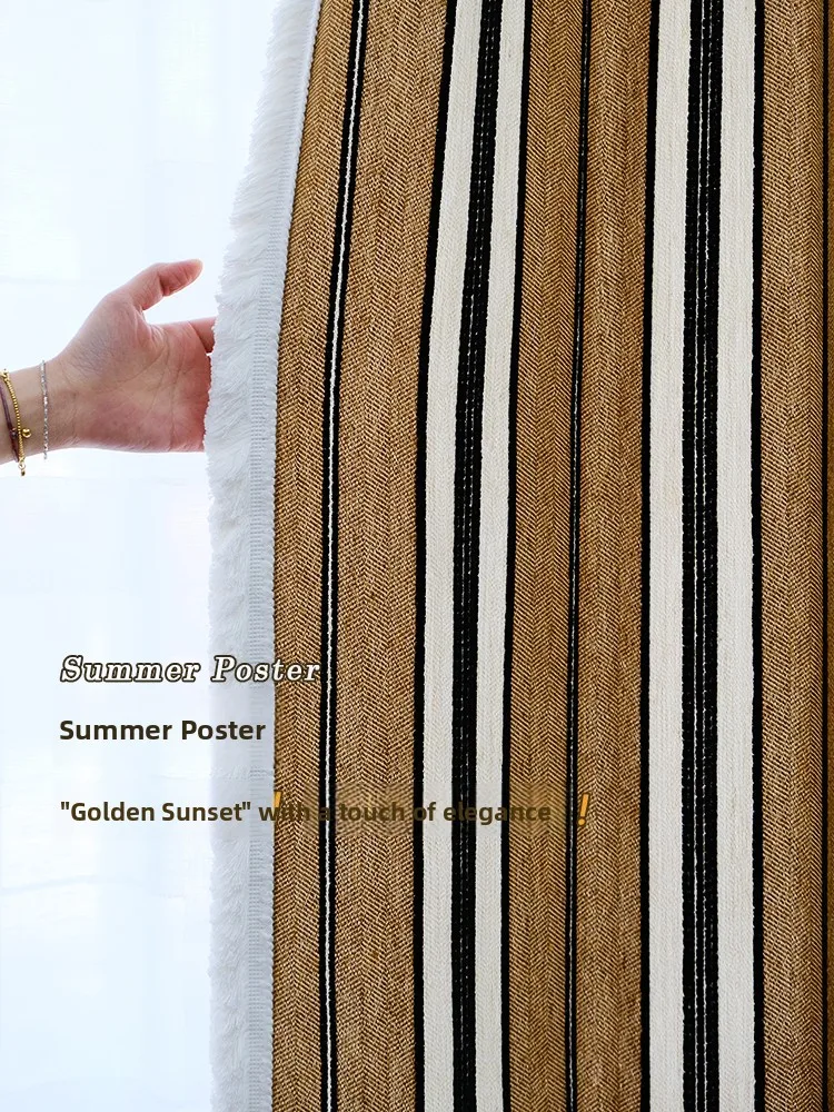 

Летние шторы в стиле Баухаус, середина века, для гостиной и спальни, высококачественные, с вертикальными полосами, из шерсти, хлопка и льна, с текстурой, на заказ