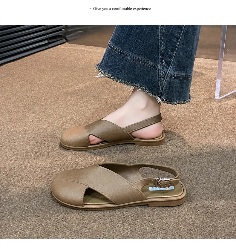 2026 Neue Damen Römersandalen mit geschlossener Zehenpartie im französischen Feen-Stil für den Sommer – Outdoor Damen Römerslides – Detail 13