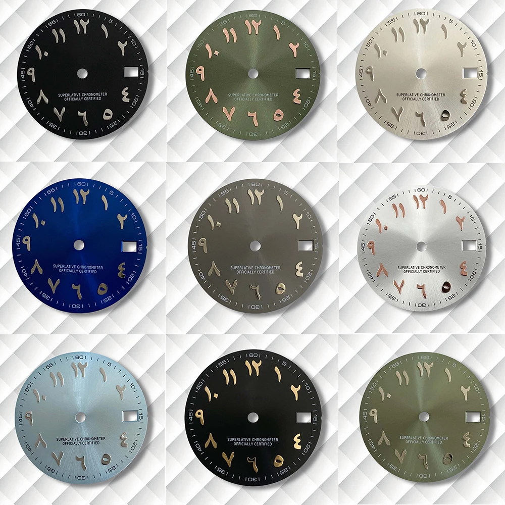 

Latest styles 28.5mm S Logo Arab Dial Fit NH35/NH36 Japanese Automatic Movement Sunray Dial Watch Modification Accessorie