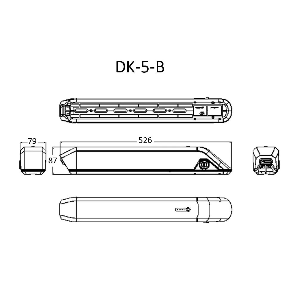 Kirin DK-5 Down Tube Ebike Battery Case 36V 48V Empty Battery Box with 52pcs 18650 Cells Holder