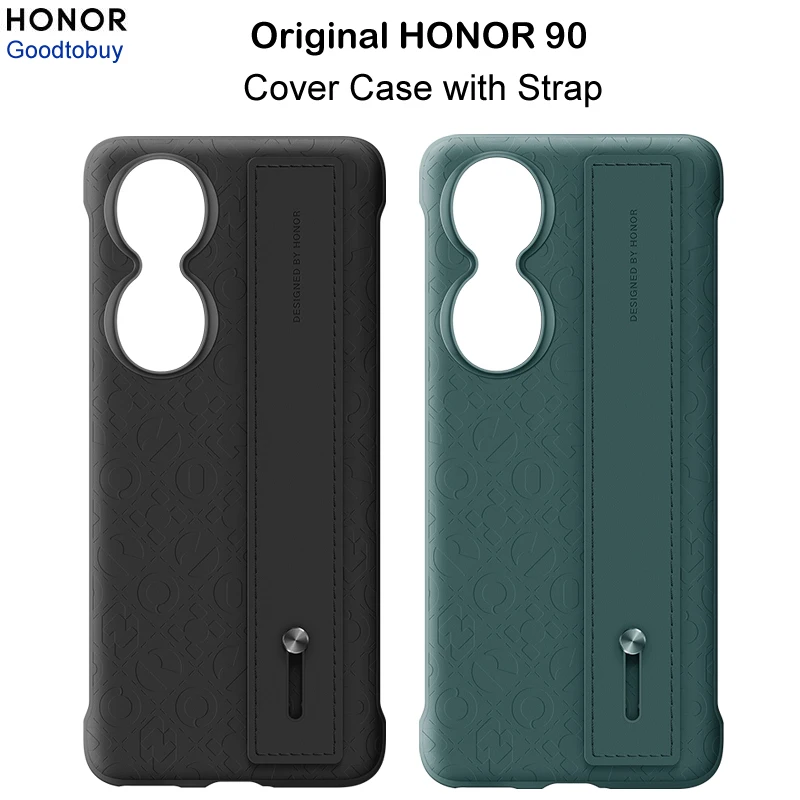 Original HONOR 90 PU Leather Case with Portable Leather Hand Strap Protective Cover Shell for honor90