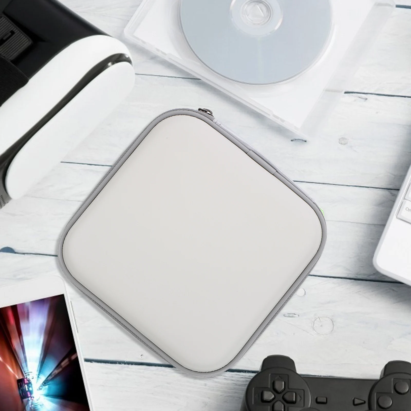 

24 Pieces White CD Wallet DVD Organizer Protective Case EVA Material Disc Storage Compact Design