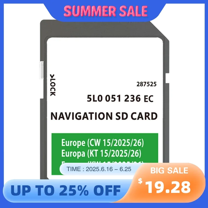 

SD-карта для Skoda Amundsen 2 SAT NAV 32 ГБ Европа Великобритания 2024-2025 5 л 0051236 Карты навигации DN