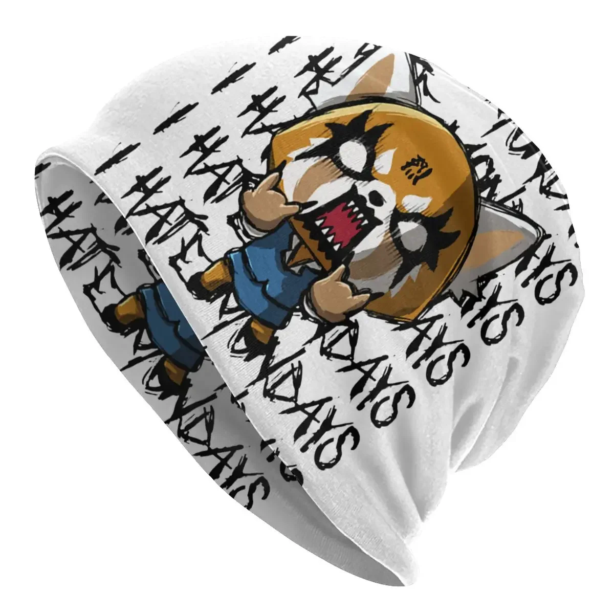 Aggretsuko Agressieve Retsuko Ik haat maandag Motorkap Hoed Breien Hoeden Skullies Mutsen Hoeden Herfst Winter Warm Hoofd Wrap Caps
