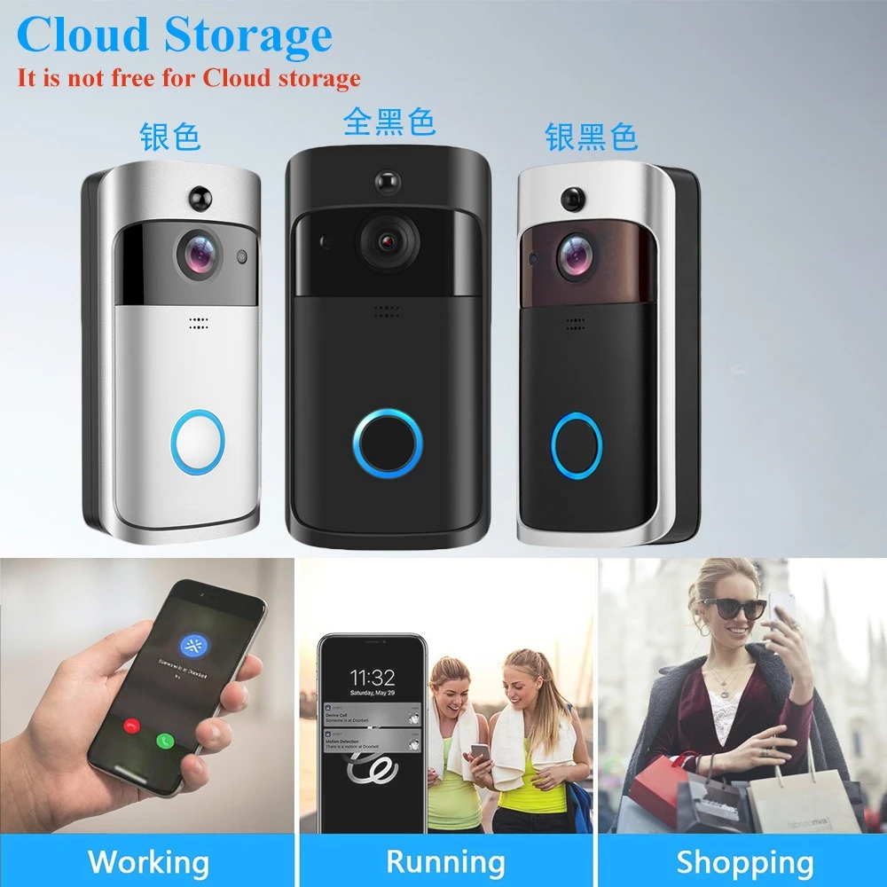 2026 NEW V5 Video Door Bell Wifi Wireless Doorbell 1080P Voice Intercom Smart Camera Waterproof Home Security Door Phone